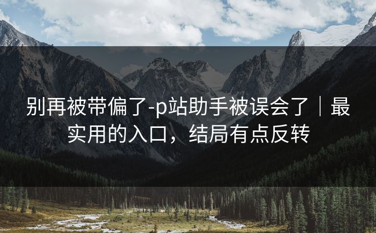 别再被带偏了-p站助手被误会了｜最实用的入口，结局有点反转