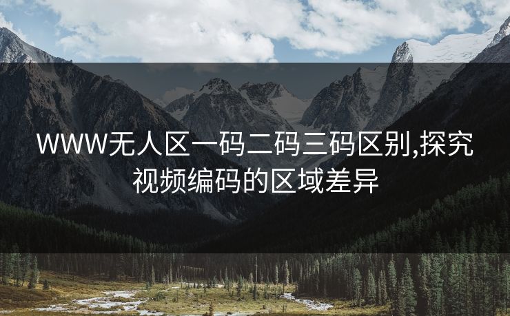 WWW无人区一码二码三码区别,探究视频编码的区域差异 WWW无人区一码二码三码区别,探究视频编码的区域差异