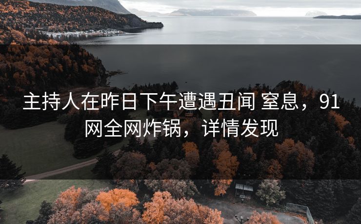 主持人在昨日下午遭遇丑闻 窒息，91网全网炸锅，详情发现